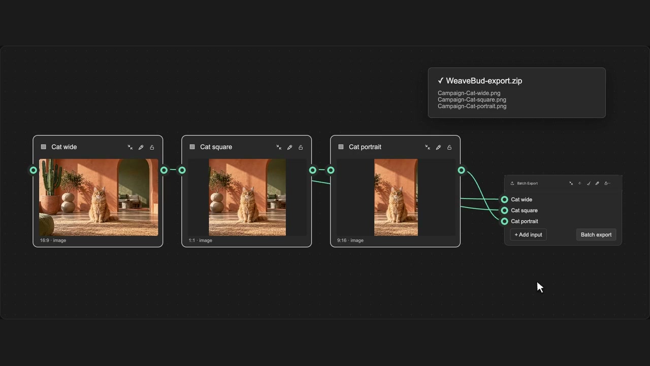 Batch Export in Figma Weave with WeaveBud