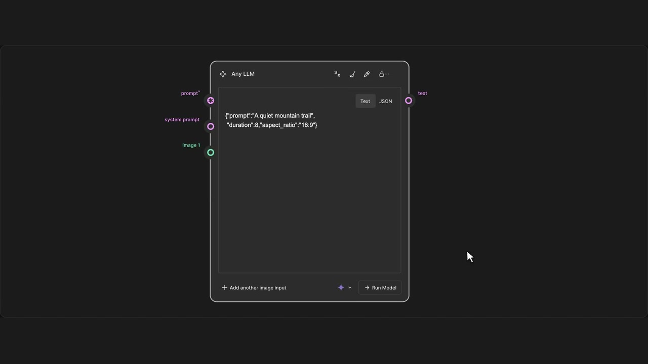 LLM JSON view in Figma Weave with WeaveBud