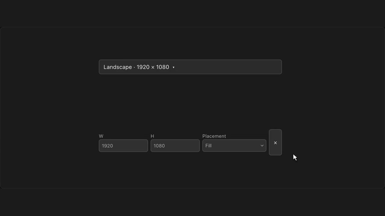 Saved resize sizes in Figma Weave with WeaveBud